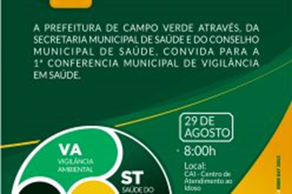 Campo Verde realiza Conferência Municipal de Vigilância em Saúde no dia 29