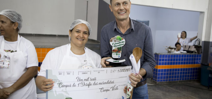 Costelinha suína com arroz e legumes garantem prêmio no “Desafio das Merendeiras”